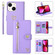 iPhone 13 POLA Love Multi-Card Slots Zipper Wallet Leather Phone Case - Purple