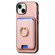 iPhone 13 Retro Cross Leather Card Bag MagSafe Phone Case - Pink