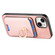 iPhone 13 Retro Cross Leather Card Bag MagSafe Phone Case - Pink