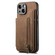 iPhone 13 Retro Leather Zipper Wallet Back Phone Case - Brown