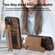iPhone 13 Retro Leather Zipper Wallet Back Phone Case - Brown