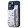 iPhone 13 Retro Painted Zipper Wallet Back Phone Case - Blue
