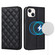 iPhone 13 Rhombic MagSafe RFID Anti-Theft Wallet Leather Phone Case - Black