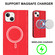 iPhone 13 Rhombic MagSafe RFID Anti-Theft Wallet Leather Phone Case - Red