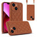 iPhone 13 Rhombic Texture Phone Case with Dual Lanyard - Brown