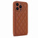 iPhone 13 Rhombic Texture Phone Case with Dual Lanyard - Brown