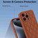 iPhone 13 Rhombic Texture Phone Case with Dual Lanyard - Brown
