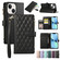 iPhone 13 Rhombic Zipper Wallet Leather Phone Case - Black