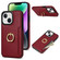 iPhone 13 Ring Card Litchi Leather Back Phone Case - Red