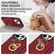 iPhone 13 Ring Card Litchi Leather Back Phone Case - Red