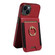 iPhone 13 Ring Multifunctional Vertical Flip Wallet Back Cover Leather Phone Case - Red