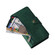 iPhone 13 Rivet Buckle 9 Cards Three Fold Leather Phone Case - Green