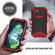 iPhone 13 R-JUST Sliding Camera Shockproof Life Waterproof Dust-proof Metal + Silicone Protective Case with Holder - Red