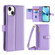 iPhone 13 Sheep Texture Cross-body Zipper Wallet Leather Phone Case - Purple