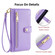 iPhone 13 Sheep Texture Cross-body Zipper Wallet Leather Phone Case - Purple