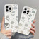iPhone 13 Silver Painting PC Hybrid TPU Phone Case - Hollow Tulips White