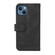iPhone 13 Skin Feel Life Tree Metal Button Horizontal Flip Leather Case with Holder & Card Slot & Wallet & Photo Frame & Strap - Black