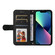 iPhone 13 Skin Feel Life Tree Metal Button Horizontal Flip Leather Case with Holder & Card Slot & Wallet & Photo Frame & Strap - Black