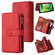 iPhone 13 Skin Feel PU + TPU Horizontal Flip Leather Case with Holder & 15 Cards Slot & Wallet & Zipper Pocket & Lanyard - Red