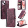 iPhone 13 Skin Feel Totem Embossed Leather Phone Case - Wine Red
