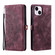 iPhone 13 Skin Feel Totem Embossed Leather Phone Case - Wine Red