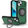 iPhone 13 Sliding Camshield TPU Hybrid PC Magnetic Holder Phone Case - Dark Green