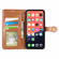 iPhone 13 Solid Color Leather Buckle Phone Case with Lanyard & Photo Frame & Card Slot & Wallet & Stand Function - Brown