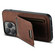 iPhone 13 Suteni H02 Litchi Leather Card Wallet Stand Back Phone Case - Brown
