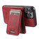 iPhone 13 Suteni H15 MagSafe Oil Eax Leather Detachable Wallet Back Phone Case - Red