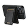 iPhone 13 Suteni H17 Oil Eax Leather MagSafe Detachable Wallet Phone Case - Black