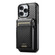 iPhone 13 Suteni H19 Carbon Fiber Grain 2-in-1 MagSafe Removable Card Box Back Phone Case - Black