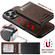 iPhone 13 Suteni H19 Litchi Grain 2-in-1 MagSafe Removable Card Box Back Phone Case - Brown