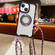 iPhone 13 Traveler Crossbody Lanyard MagSafe Four-corner TPU Clear Phone Case - Purple
