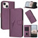 iPhone 13 Triangle Pattern Buckle Clasp Leather Phone Case - Dark Purple