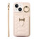 iPhone 13 Vertical Card Bag Ring Holder Phone Case with Dual Lanyard - Beige