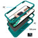 iPhone 13 Wave Pattern 3 in 1 Silicone + PC Shockproof Protective Case - Dark Sea Green