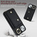 iPhone 13 Zipper Card Bag Phone Case with Dual Lanyard - Black