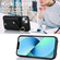 iPhone 13 Zipper Card Bag Phone Case with Dual Lanyard - Black