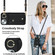 iPhone 13 Zipper Card Bag Phone Case with Dual Lanyard - Black