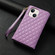 iPhone 13 Zipper Multi-Card Wallet Rhombic Leather Phone Case - Purple