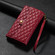 iPhone 13 Zipper Multi-Card Wallet Rhombic Leather Phone Case - Red