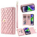 iPhone 13 Zipper Multi-Card Wallet Rhombic Leather Phone Case - Rose Gold