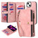 iPhone 13 Zipper Wallet Magnetic Detachable Leather Phone Case - Pink