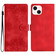 iPhone 13 mini Cherry Blossom Butterfly Skin Feel Embossed PU Phone Case - Red