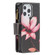 iPhone 13 mini Colored Drawing Pattern Zipper Horizontal Flip Leather Case with Holder & Card Slots & Wallet - Lotus