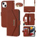 iPhone 13 mini Cross Texture Lanyard Leather Phone Case - Brown