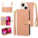 iPhone 13 mini Crossbody Litchi Texture Square Buckle Leather Phone Case - Rose Gold