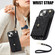 iPhone 13 mini Crossbody Rhombic Horizontal Wallet Leather Phone Case - Black