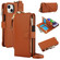 iPhone 13 mini Crossbody Ring Multifunctional Wallet Leather Phone Case - Brown