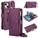 iPhone 13 mini Crossbody Ring Multifunctional Wallet Leather Phone Case - Dark Purple